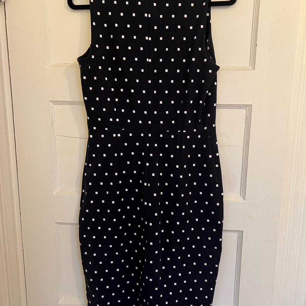 Banana Republic Black and White Square Pattern Midi Dress
